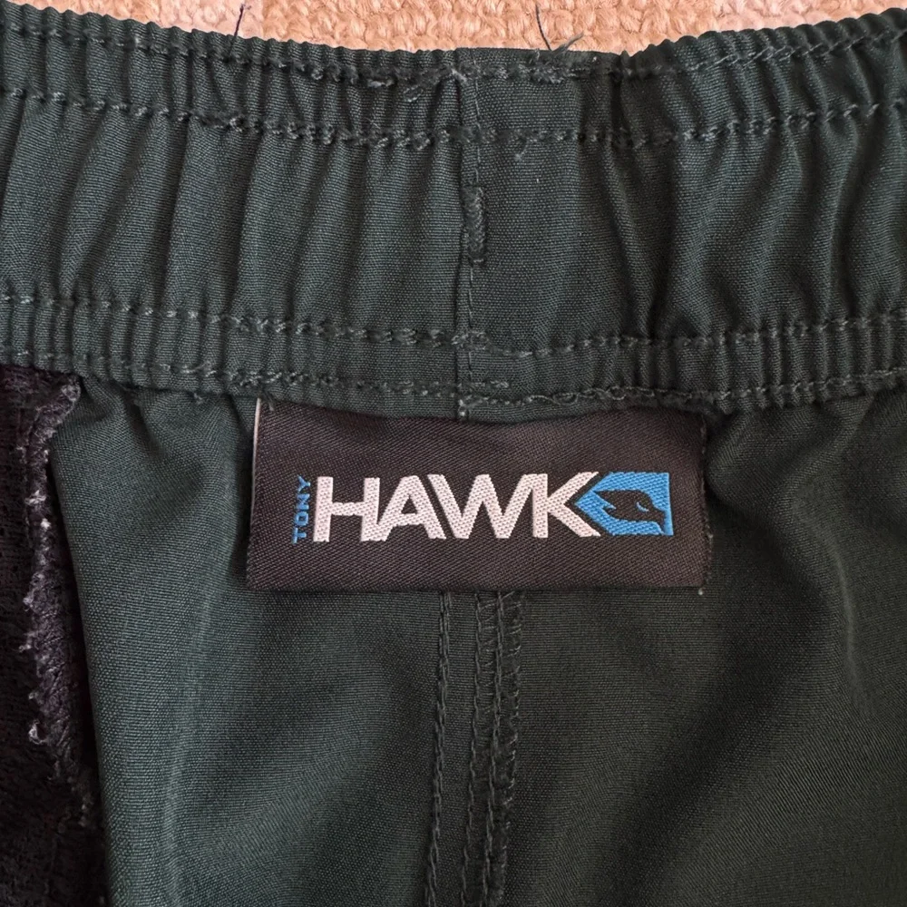 Tony Hawk Swim Trunks Green Elastic Waist Beach Board Shorts Size Large